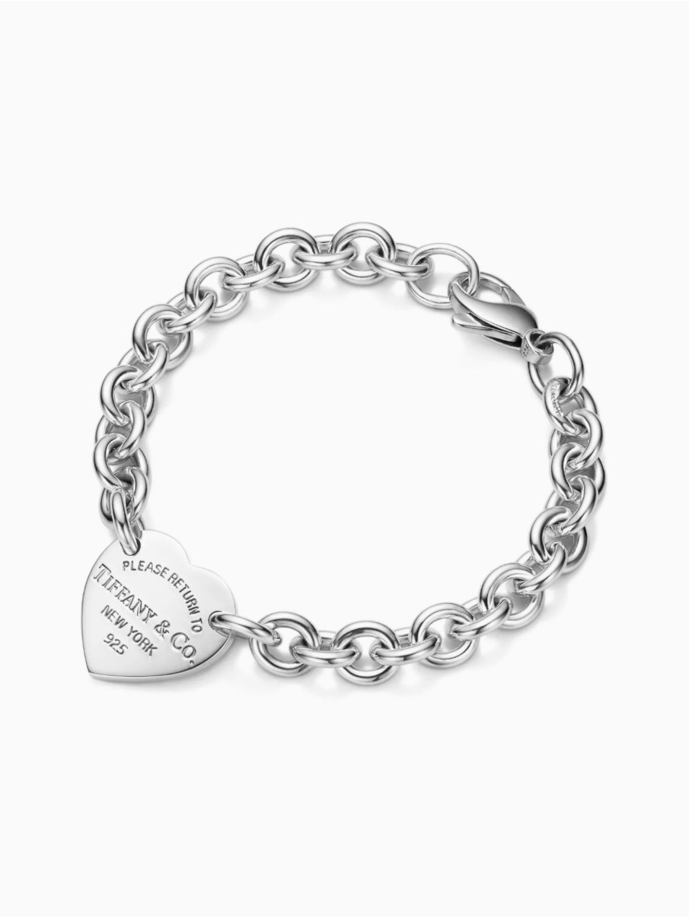 Tiffany & Co. Silver Heart Tag Link Bracelet